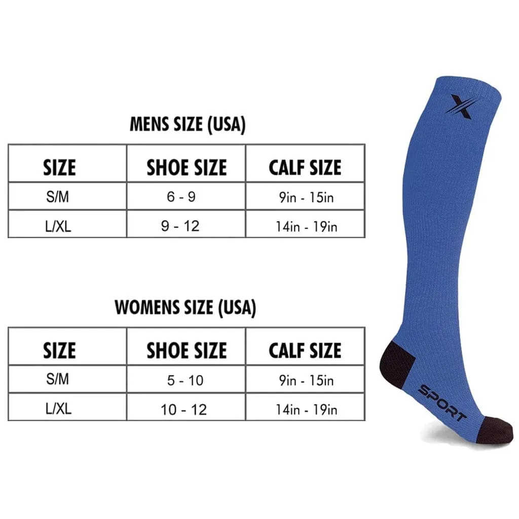 RUN  RED/NEON/BLUE - ATHELTIC GRADE COMPRESSION SOCKS (3-PAIRS)
